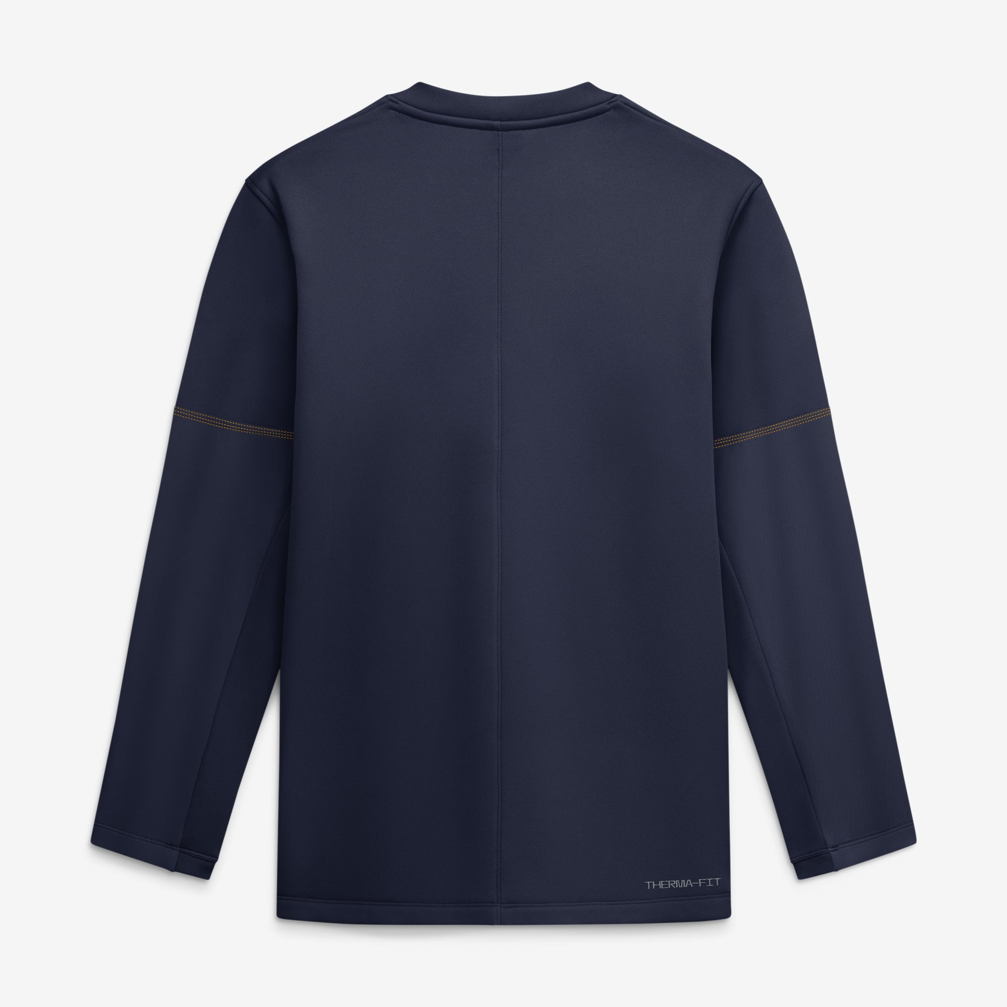 Haut à manches longues Therma-FIT pour homme, bleu marine, West Virginia Mountaineers 2026, collection Sideline Coaches, Nike.
